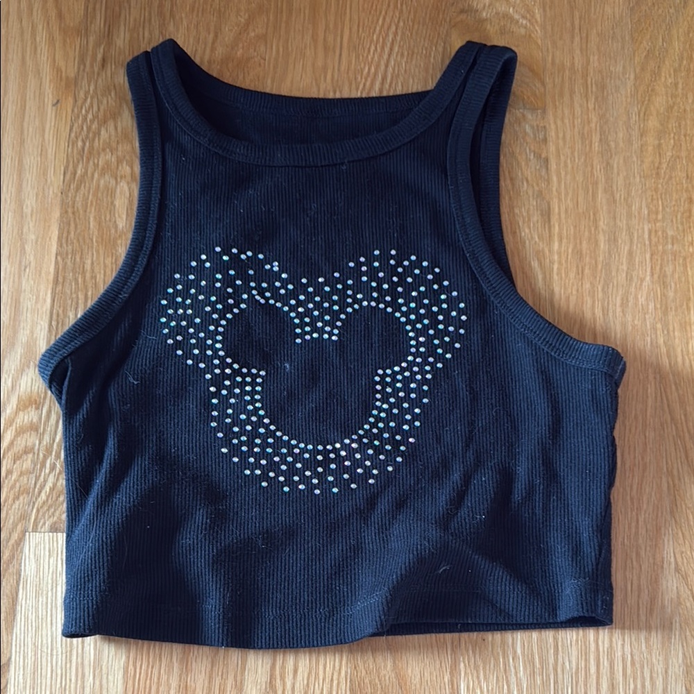 Black Tank Top with Mickey Design